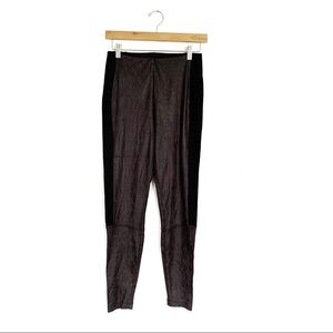 Lysse Faux Leather Mixed Media High Waisted Leggings Womens Small Black